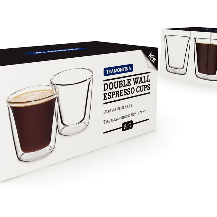 Tramontina Double Wall Espresso Glass - 85ml - Set 2
