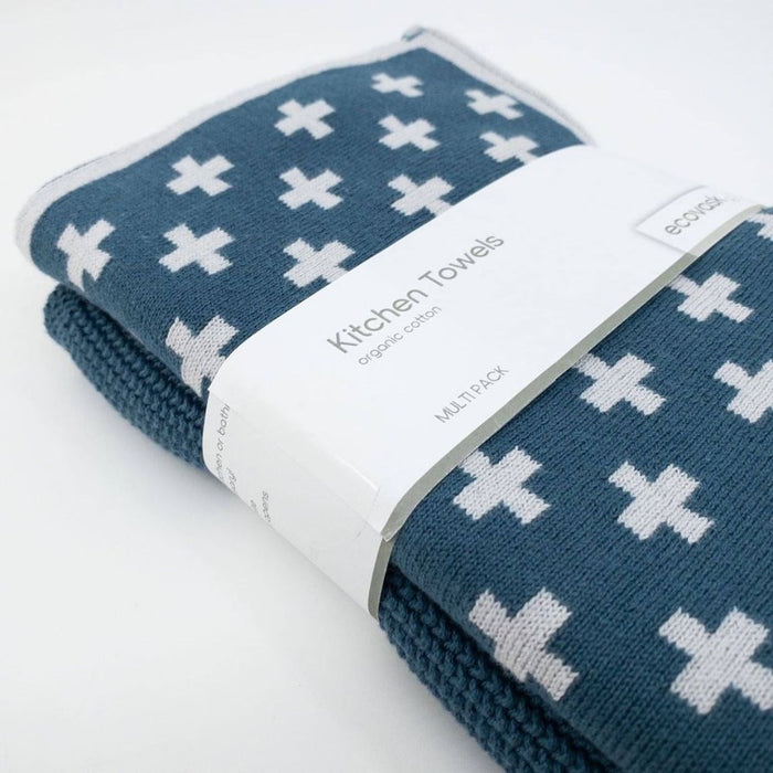 Ecovask Kitchen Towel Duo 2 Pack (Premium Organic Cotton) - 40 x 60cm