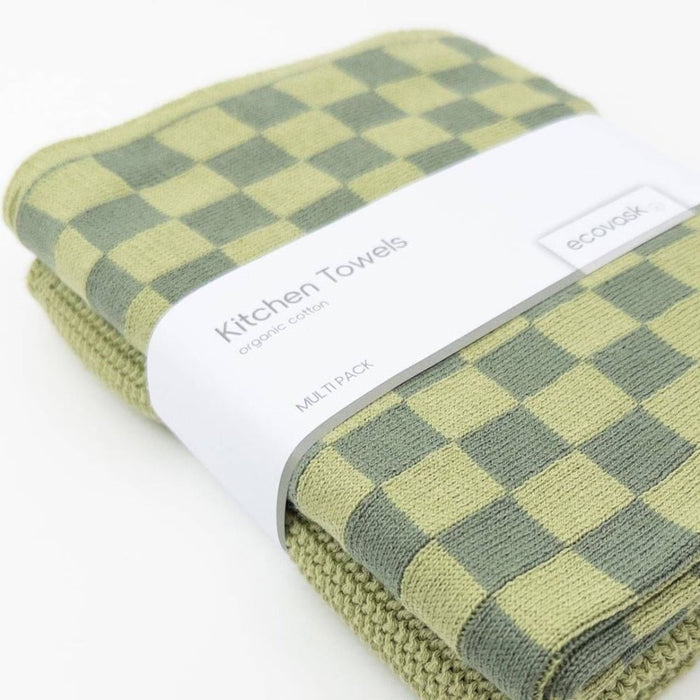 Ecovask Kitchen Towel Duo 2 Pack (Premium Organic Cotton) - 40 x 60cm