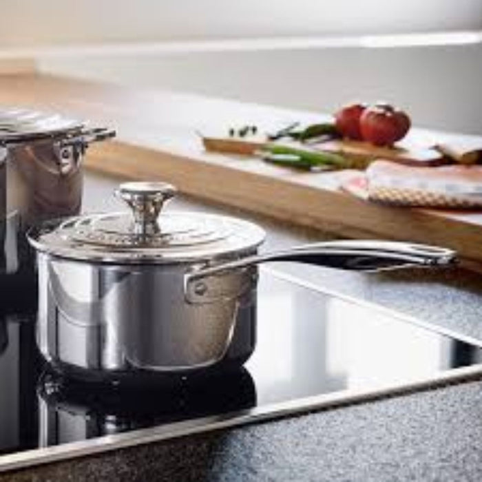 Le Creuset Signature 3 Ply Stainless Steel Saucepan with Lid - 16cm