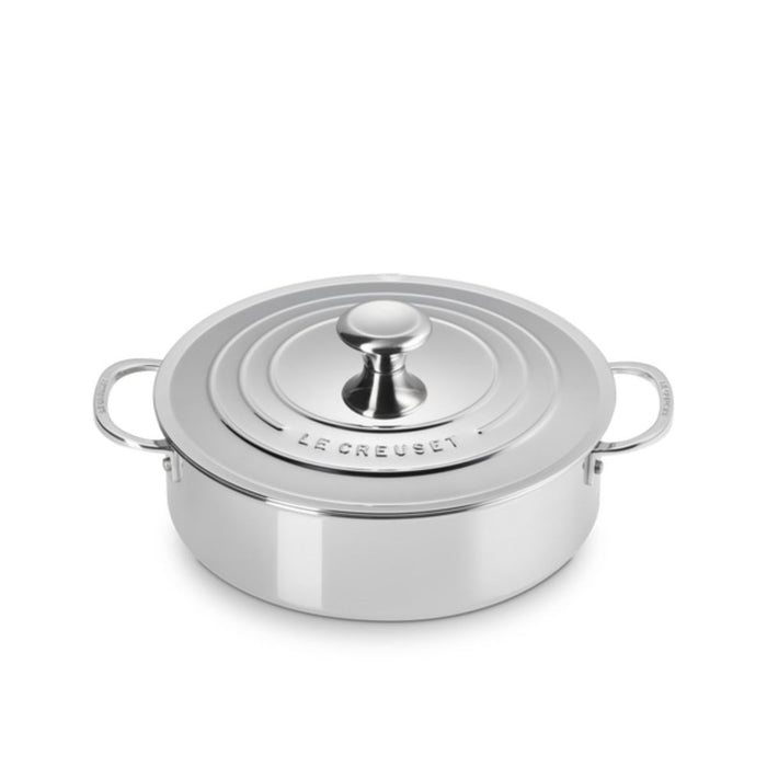 Le Creuset Signature 3 Ply Stainless Steel Low Round Casserole - 26cm