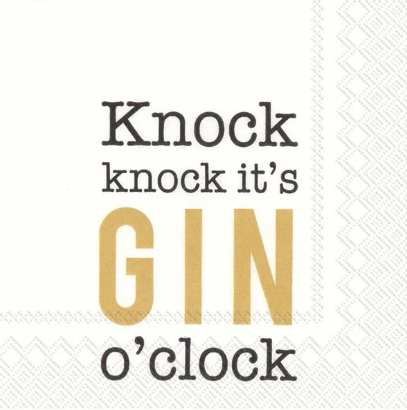 Knock Knock Its Gin O'Clock Cocktail Napkin