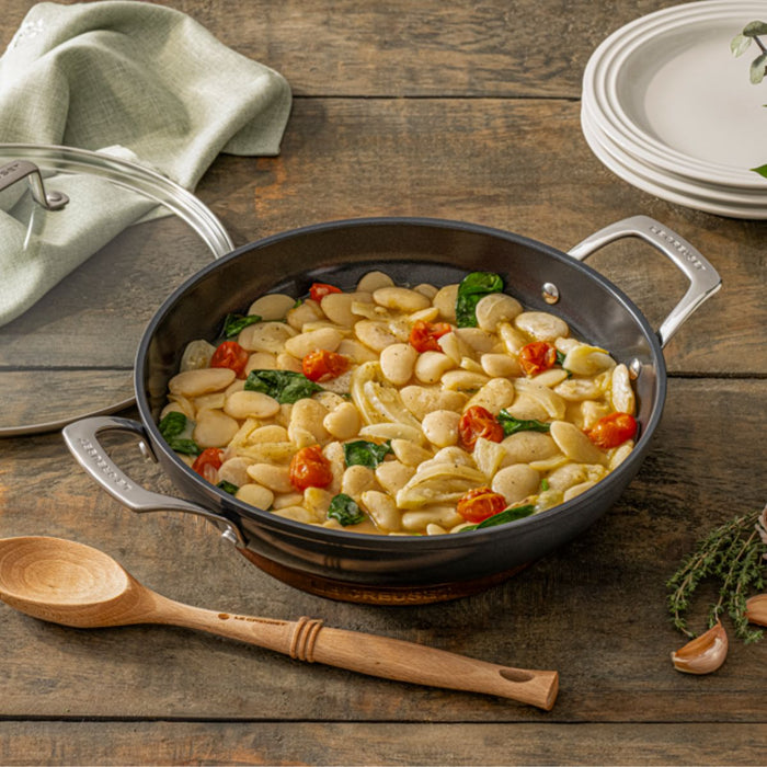 Le Creuset Essential Non-Stick Ceramic Shallow Casserole with Glass Lid - 28cm