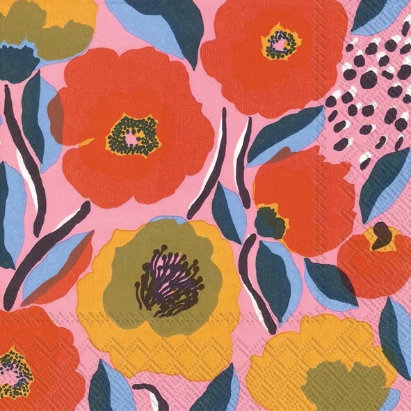Marimekko Rosarium Rose Luncheon Napkin