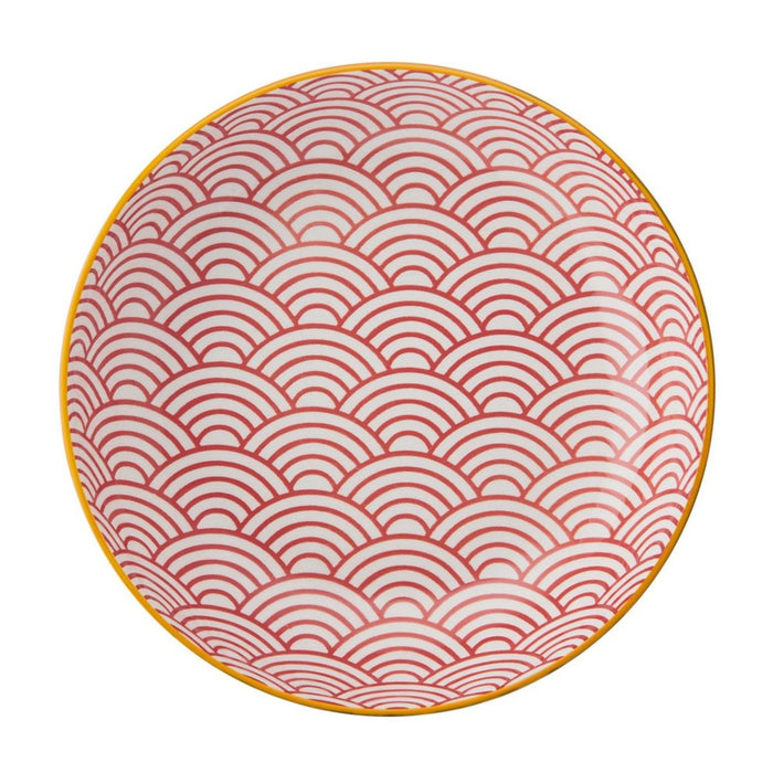 Mikasa Stoneware Bowl - 21cm - Blue Arched Pattern