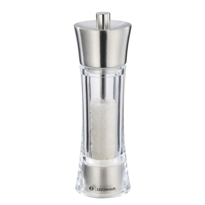 Zassenhaus Aachen Acrylic Stainless Steel Salt Mill - 2 Sizes