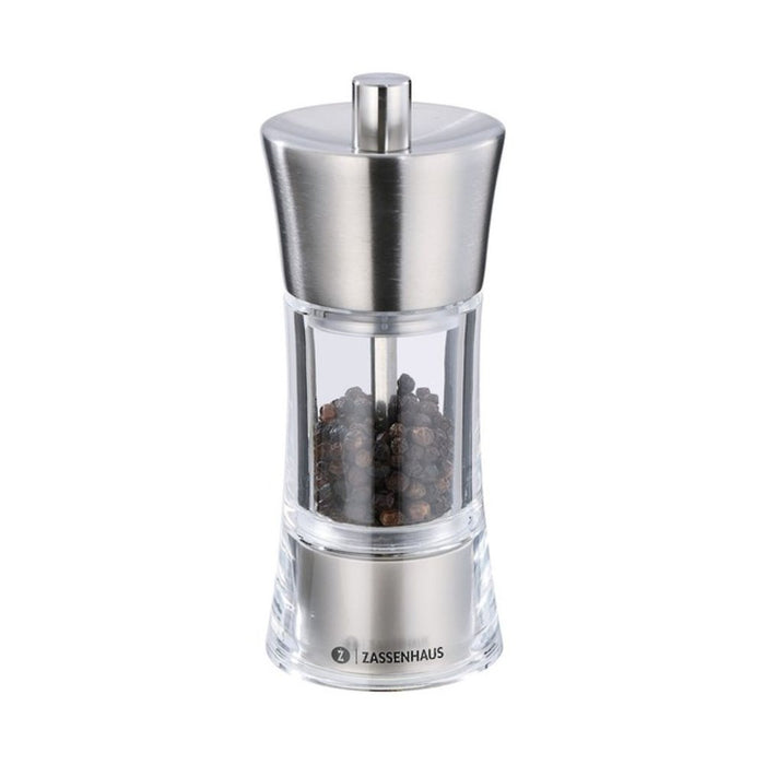 Zassenhaus Aachen Acrylic Stainless Steel Pepper Mill - 2 Sizes