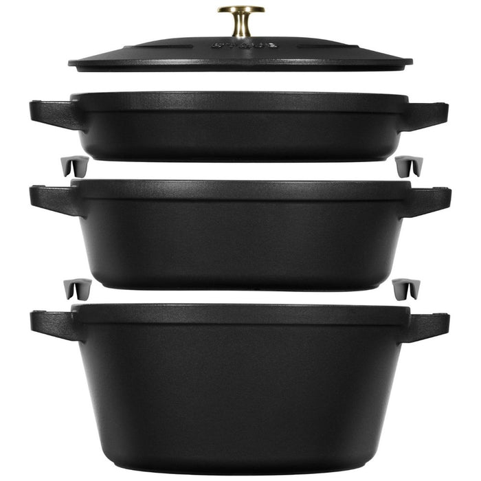 Staub Cast Iron Stackable Cocotte Set - 24cm, 4 piece