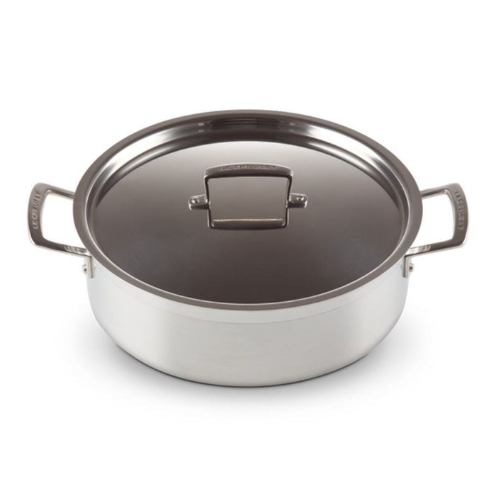 Le Creuset Classic 3 Ply Stainless Steel Sauteuse with Lid - 28cm