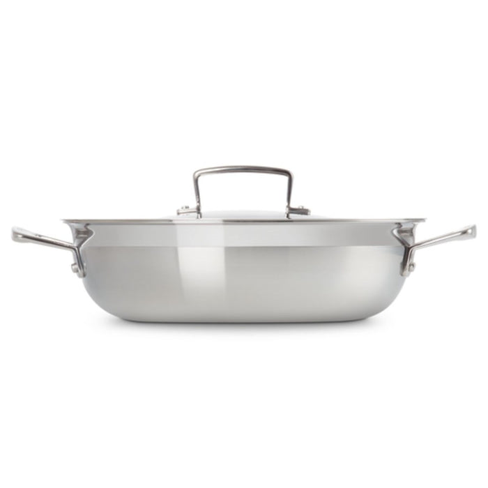 Le Creuset Classic 3 Ply Stainless Steel Shallow Casserole with Lid - 26cm