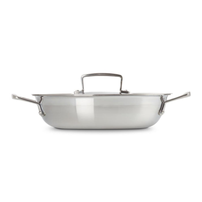 Le Creuset Classic 3 Ply Stainless Steel Shallow Casserole with Lid - 24cm