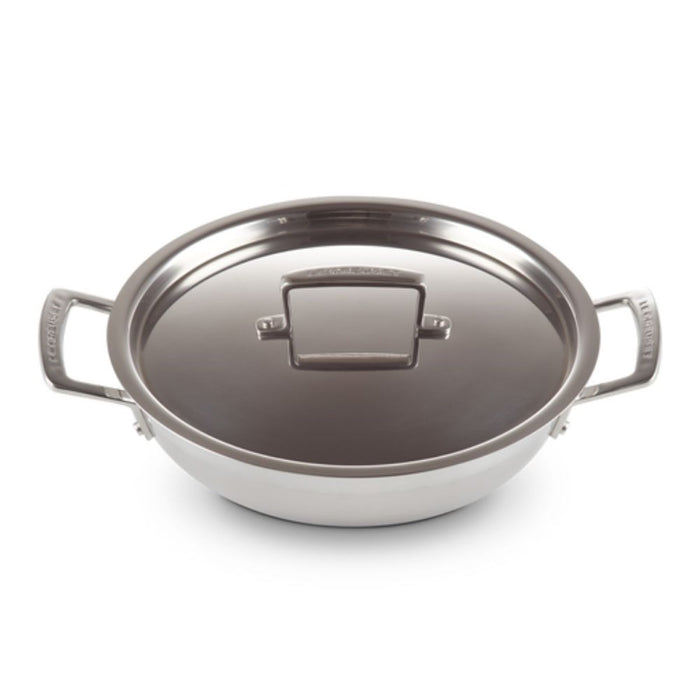 Le Creuset Classic 3 Ply Stainless Steel Shallow Casserole with Lid - 24cm